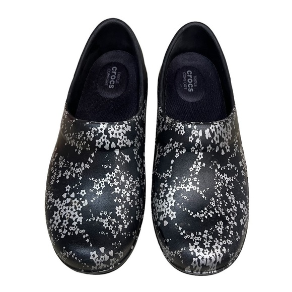 Crocs Neria Pro Black Floral Graphic Clog Comfort Shoe Non-Slip 204046 Women's 8 - Picture 6 of 10